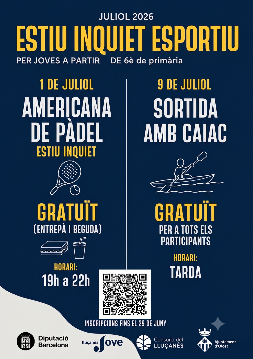 Estiu Inquiet Esportiu: pàdel i caiac